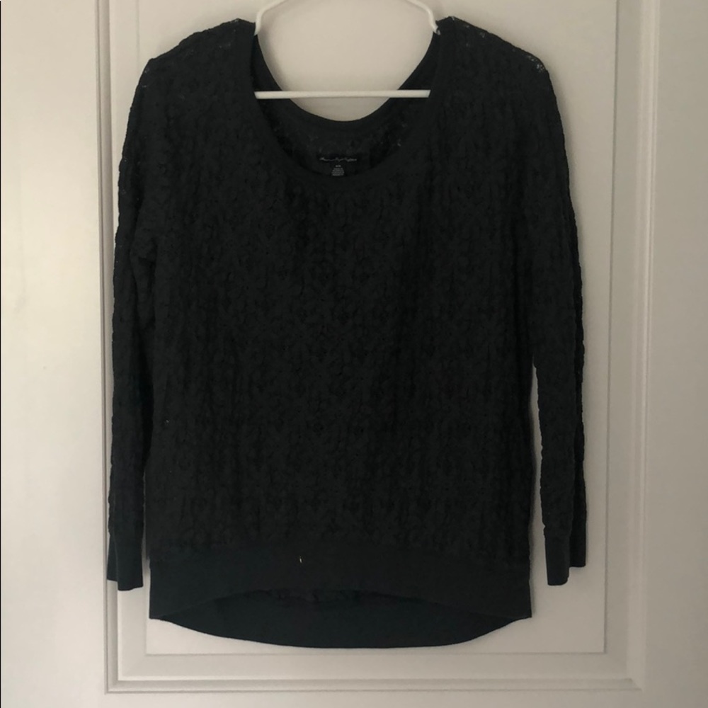 Grey lace sweater